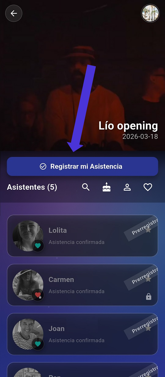 Confirmación de asistencia